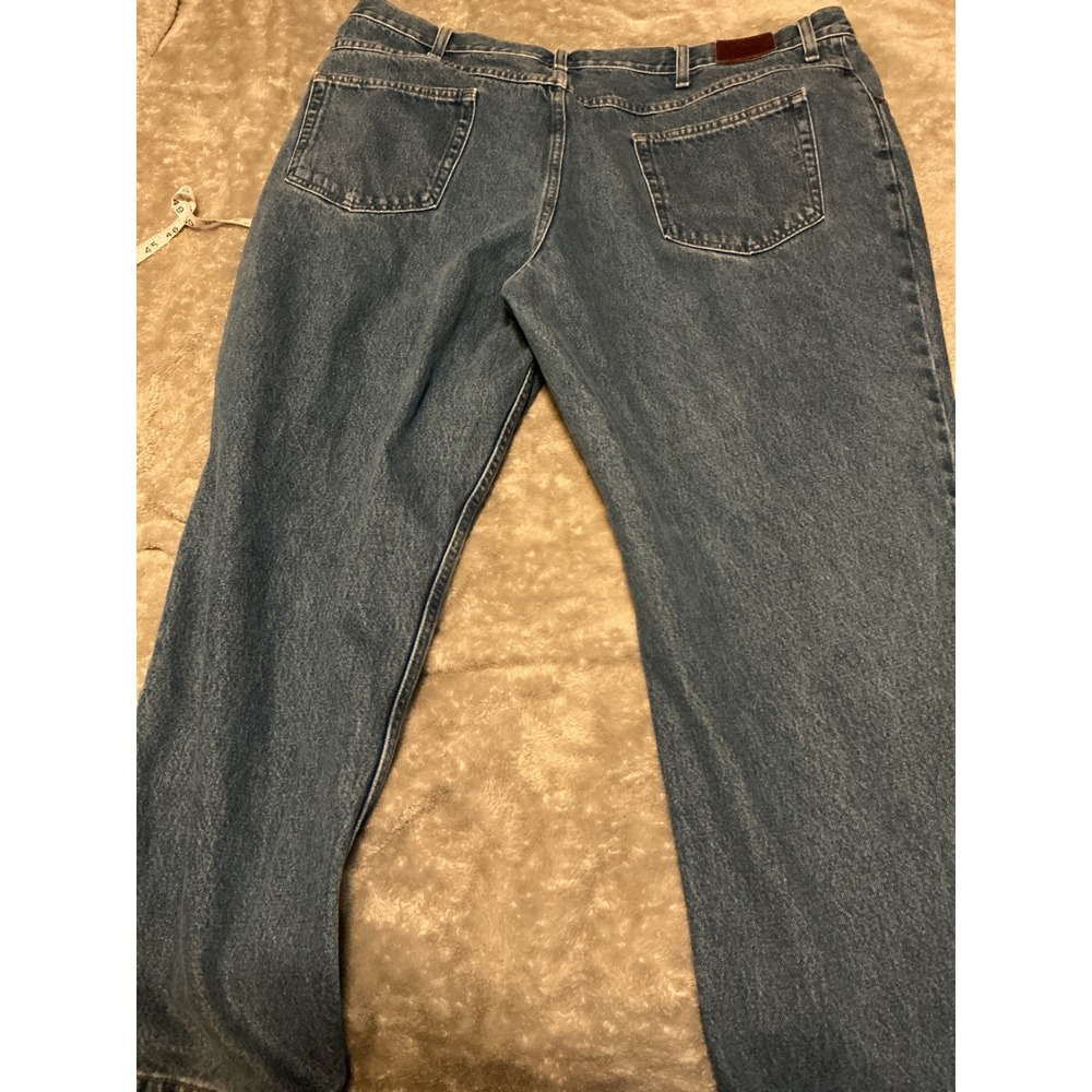LL Bean Natural Fit Mens Blue Denim Jeans 44x29 104731 Straight Leg Cotton